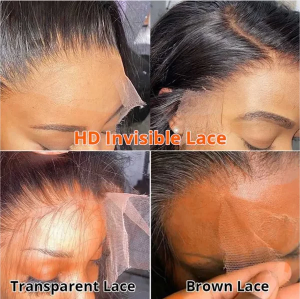 Caractéristique de la perruque sur la photo : Matière: virgin human hair Style: Straight Couleur: 1B Densité: 150% Lace: 13x6 HD