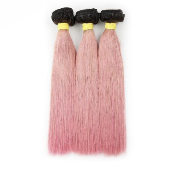 Caractéristique des mèches sur la photo: Matière: virgin human hair Style: Straight Longueur: 18” Couleur: 1B/ROSE