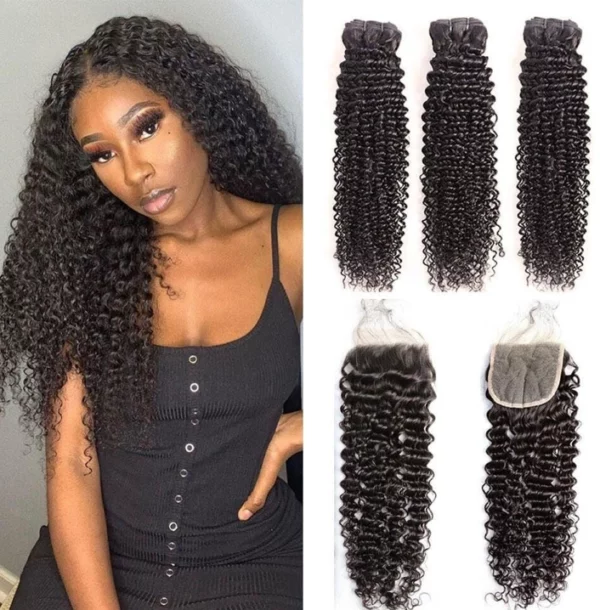 Caractéristique des mèches sur la photo: Matière: virgin human hair Style: Deep Wave Longueur: 26" Lace: 4×4 Couleur: Naturelle – noir Densité: 150%