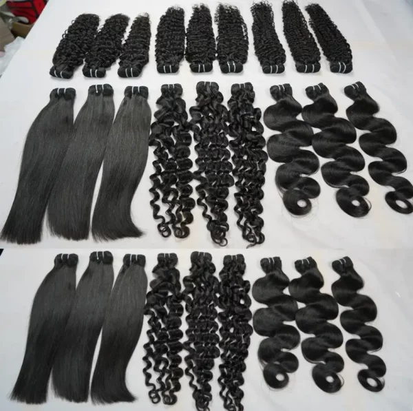 Caractéristique des mèches sur la photo : Matière : virgin human hair Style: Body wave, Straight, Deep Wave Longueur : 28" Couleur : 1#
